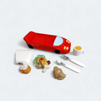 Re-Ment Family Restaurant 2 #5 Kids Meal with Car Plate – Dollhouse Meal