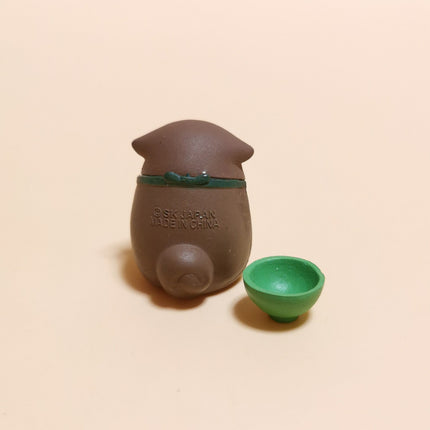 Chubby Napping Shiba with Green Bowl 1.25" Mini Figure – Dollhouse Dog (Pre-Owned)