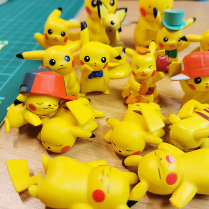 Pokemon Assorted Pikachu Mini Figure – Lot of 18 (Bandai, Pre-Owned)