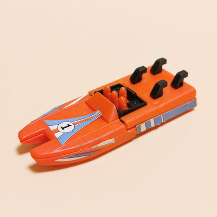 Vintage Kinder 1990 RED SPEEDBOAT HO Scale 1/87 Toy Boat Ship Miniature Plastic