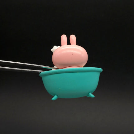 Kanahei’s Small Animal Pink Rabbit Bathing with White Chick 2" Figure (Pre-Owned)