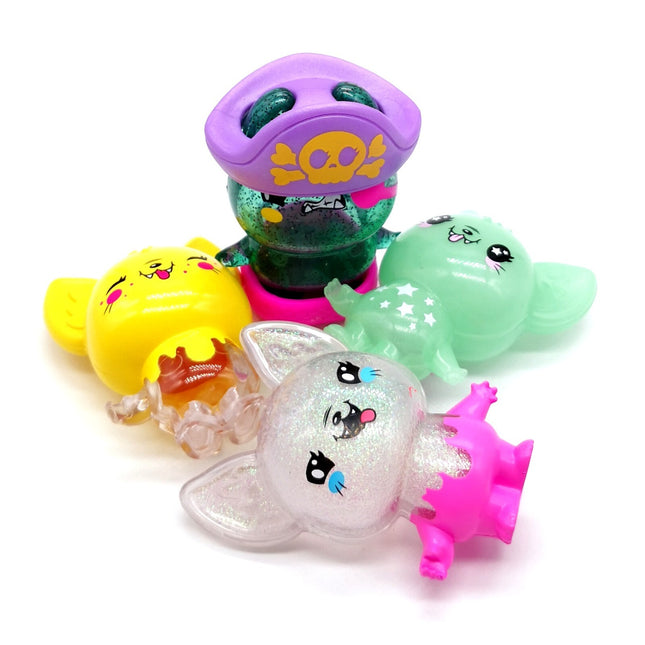I Dig Monsters Purrbat – Lot of 4 Clear Figures (Moose, Pre-Owned)