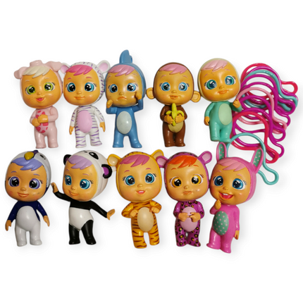 Cry Babies Baby Doll Keychain – Lot of 10 (2.5", Pre-Owned)