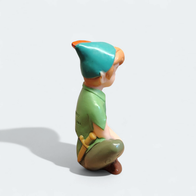 Disney Peter Pan Sitting – 3" Rubber Figure (Bandai 1996, Rare, Pre-Owned)