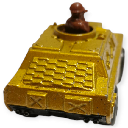 Matchbox Rolamatics #28 Armored Car Gold – Army Tank Car (1973, Pre-Owned)