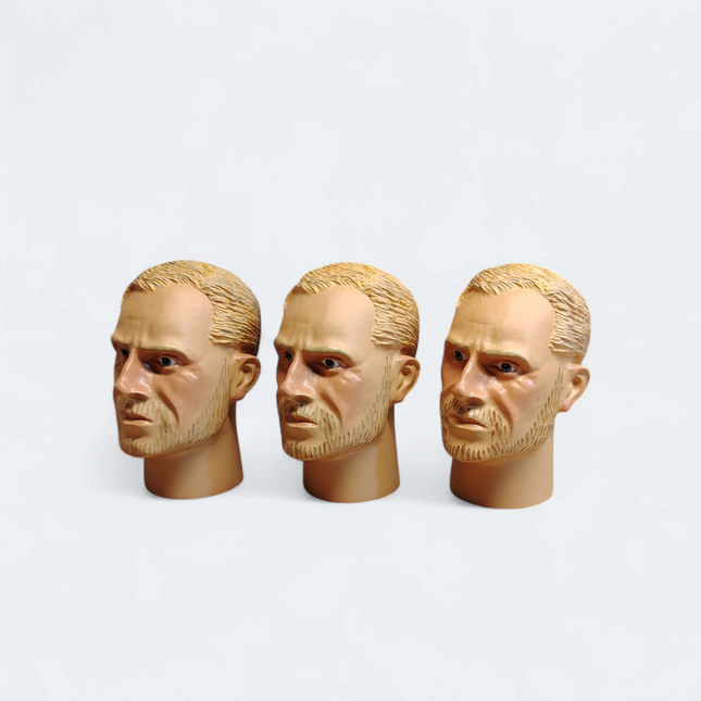 1/6 Scale Male Painted Head Sculpt – Lot of 3 (Pre-Owned)