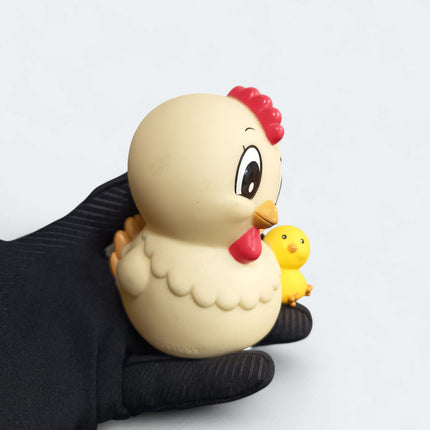 Tezuka Production Hen & Baby Chick – 4" Vinyl Coin Bank (Japan, Pre-Owned)