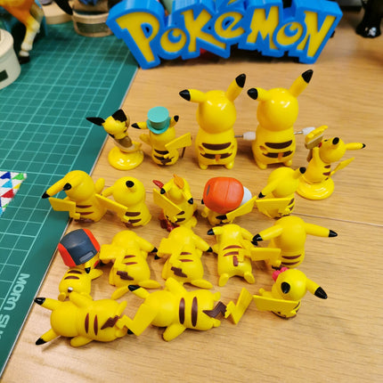 Pokemon Assorted Pikachu Mini Figure – Lot of 18 (Bandai, Pre-Owned)