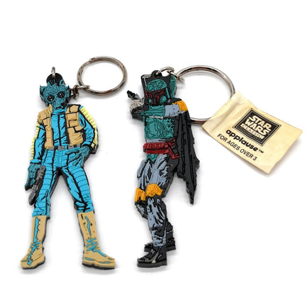 Star Wars Boba Fett & Greedo Keyring – 3.5" Vinyl Rubber Keychain (Applause 1997, Pre-Owned)