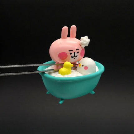Kanahei’s Small Animal Pink Rabbit Bathing with White Chick 2" Figure (Pre-Owned)
