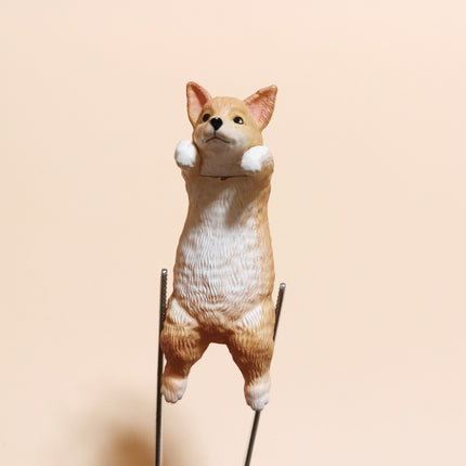 Hanging Shiba Puppy Dog 2" Cup-Rim Mini Figure – Dollhouse Animal (Pre-Owned)