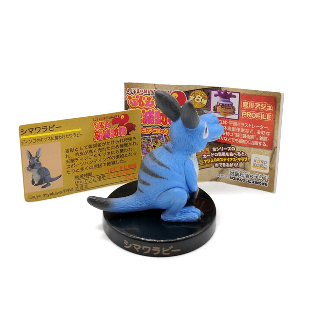 Blue Wallaby 2" Mini Figure with Stand – Dollhouse Zoo Animal (Pre-Owned)