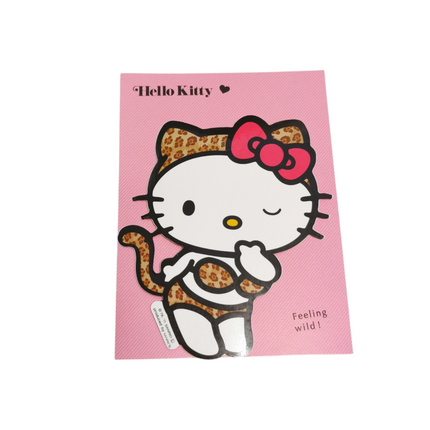 Sanrio Hello Kitty in Wild Cat Outfit – 3.5" Sticker (Japan, 2011, Pre-Owned)