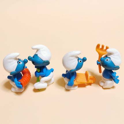Kinder Surprise Toy Lot of 4 Smurfs Gardener Workers – 2" Figure (K97, Pre-Owned)