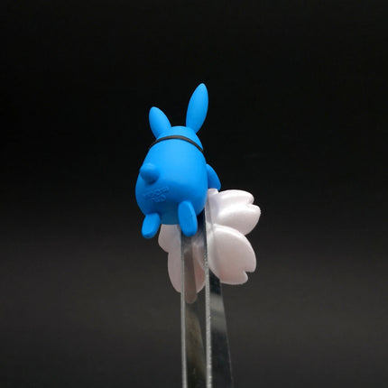 Blue Rabbit with Flower Cup-Rim Figure 1.5" – Tsukiuta Anime Toy (Pre-Owned)