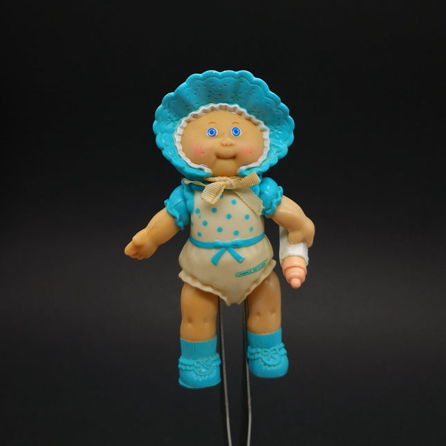 Cabbage Patch Kid BABY with Blue Hat 3.5" Figure Cake Topper Vintage Toy 1984