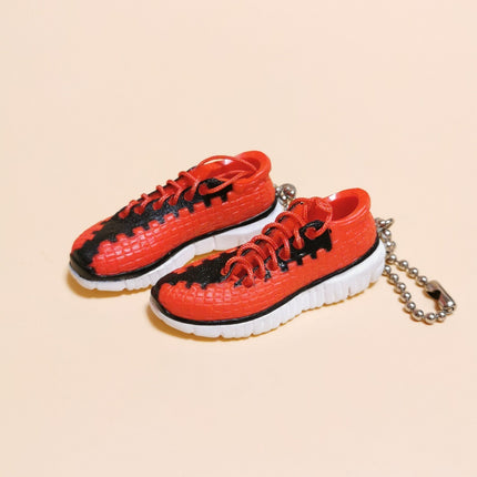 Miniature Sporty Sneaker Red Weaved Patterned – Shoe Keychain Lot of 2 (Pre-Owned)