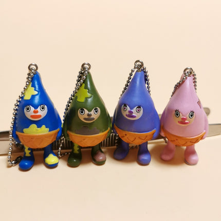 Lot of 4 Colorful Ice Cream Cone Man – 1.5" Mini Figure (Run'A Japan, Pre-Owned)