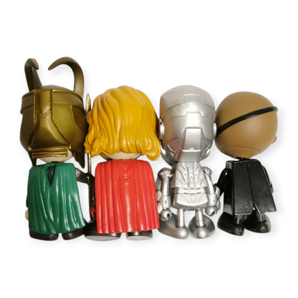 Hot Toys COSBABY Marvel Avengers 3" Mini Figure Lot of 4 THOR FURY LOKI IRON MAN