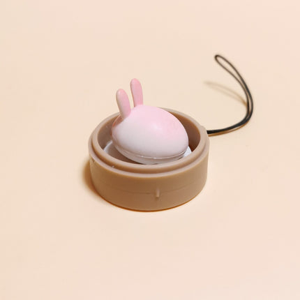 Rabbit Bun in Steamer 1" Keychain Charm – Dollhouse Food Miniature (Pre-Owned)