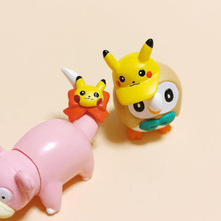 TOMY Pokemon Rowlet & Slowpoke 1.5" Mini Figure – Gashapon (Pre-Owned)
