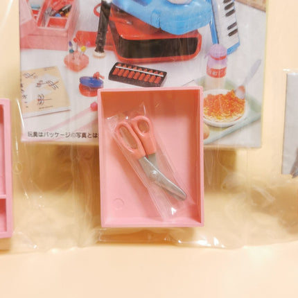 Re-Ment Elementary School #10 Pink Sewing Kit with Box & Scissors (Sealed)