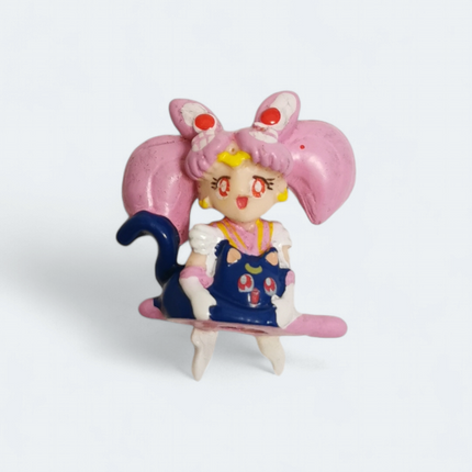 Sailor Moon Chibi Moon with Luna 1" Mini Figure – Vintage 90s (Fair, Pre-Owned)