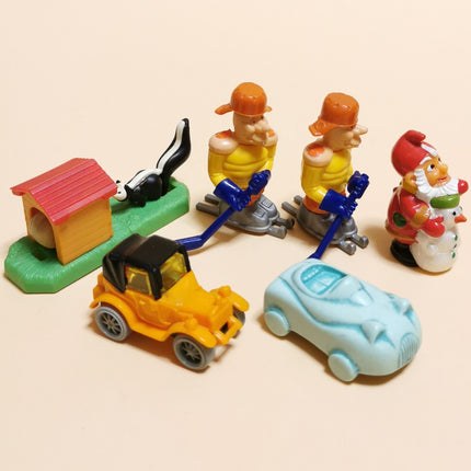 Kinder Surprise Toy Lot of 6 Assorted – 1.5" Mini Figures (Pre-Owned)