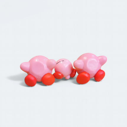 Kirby Smiling – 1" Cake Topper Lot of 3 (Takara Tomy, Pre-Owned)