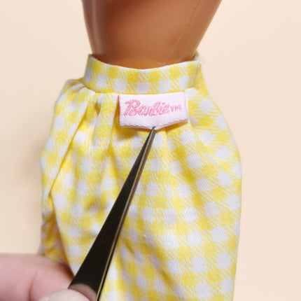 Mattel Barbie Light Yellow Gingham Skirt – 1/6 Scale (Pre-Owned)