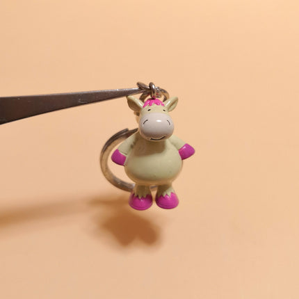 Pink Beige Chubby Donkey 1.25" Keychain – Mini Figure by Simba (Pre-Owned)
