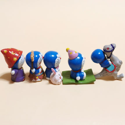 DORAEMON as WIZARD w DINO 1.5" Mini Figure Movie Toy Collectible Lot of 5