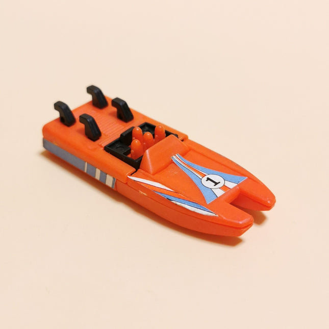 Vintage Kinder 1990 RED SPEEDBOAT HO Scale 1/87 Toy Boat Ship Miniature Plastic