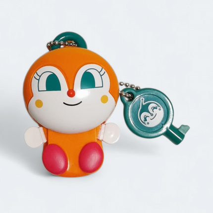 Anpanman Dokinchan Lock & Key – 2" Keychain (Bandai, Pre-Owned)