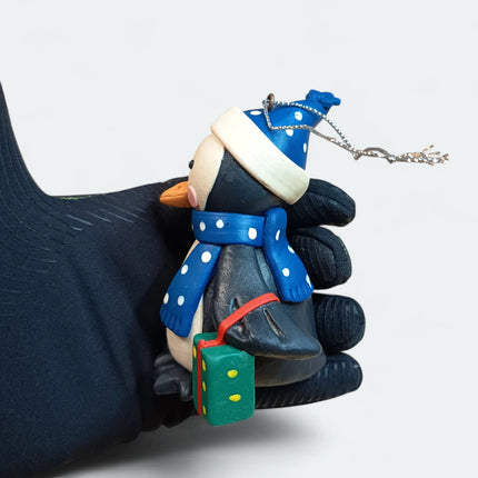Penguin with Winter Scarf & Hat – 3.5" Resin Christmas Ornament (Pre-Owned)