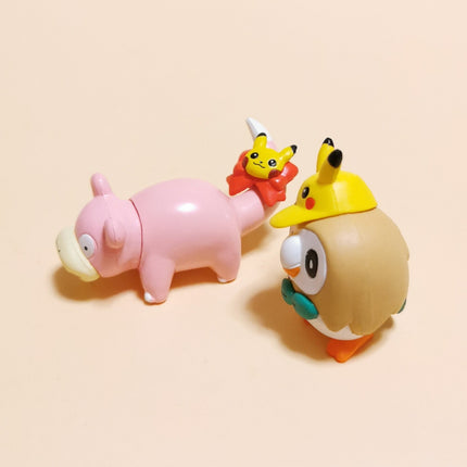TOMY Pokemon Rowlet & Slowpoke 1.5" Mini Figure – Gashapon (Pre-Owned)