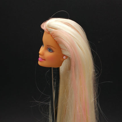 1/6 Doll Barbie Head Only – Blonde Hair Straight with Pink Highlight 1998 (Pre-Owned)