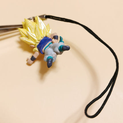Dragon Ball GOTENKS SUPER SAIYAN KEYCHAIN 1.5" Mini Figure CHARM Toy Bandai