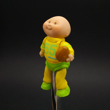 Vintage 1984 Cabbage Patch Kid w FOOTBALL 3.5" Figure Baby Birthday Cake Topper