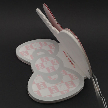 Sanrio Hello Kitty Bow-Shaped Memo Pad – 5.5", 80 Sheets (2004, Rare, Pre-Owned)