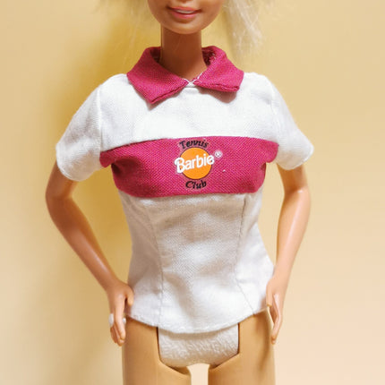Mattel Barbie Pink & White Tennis Club Top – Sports Fashion (Pre-Owned)