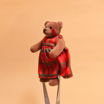 McDonald's 1999 Scottish Lady Flocked Teddy Bear – 3" Happy Meal Toy (Pre-Owned)