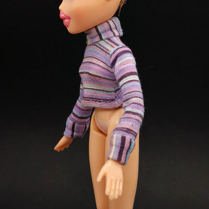 Bratz Doll Purple Stripe Longsleeves Top – Shirt Accessory (MGA, Pre-Owned)