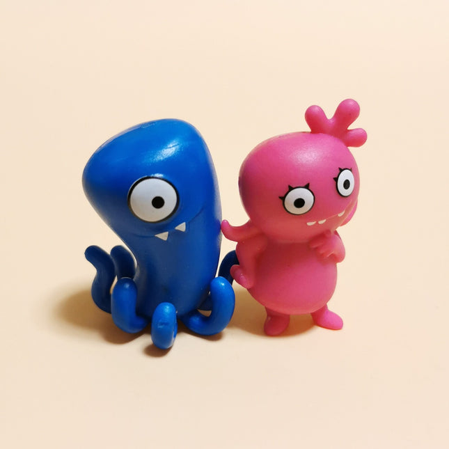 Lot of 2 Hasbro Ugly Dolls Fingertoes & Moxy – 1.5" Mini Figures (2018, Pre-Owned)