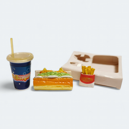 Re-Ment Miniature Petite Burger #3 Sandwich Sub with Soda & Fries – 2004 (Pre-Owned)