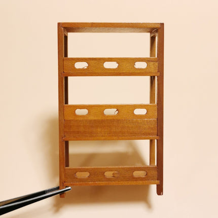 Miniature 4" Wooden Shelf – 1/12 Scale Dollhouse Study Room Furniture (Pre-Owned)
