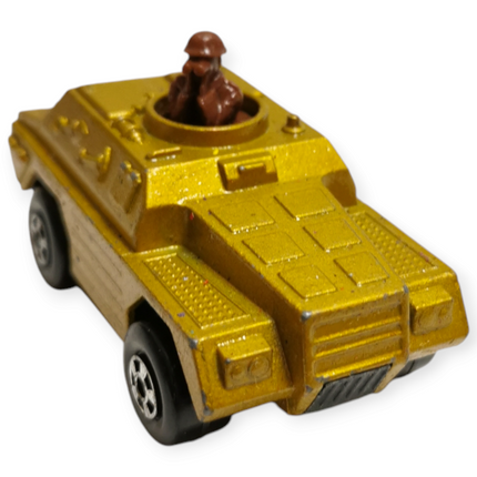 Matchbox Rolamatics #28 Armored Car Gold – Army Tank Car (1973, Pre-Owned)