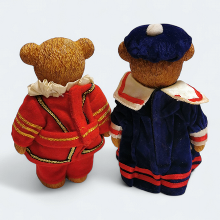 Russ Teddy Town Bear in Nobleman Outfit – 4.5" Figure Lot of 2 (Pre-Owned)