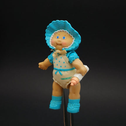 Cabbage Patch Kid BABY with Blue Hat 3.5" Figure Cake Topper Vintage Toy 1984