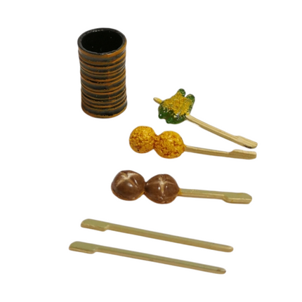 Re-Ment Miniature Yakitori Mushroom Skewer – Japanese Food (Pre-Owned)